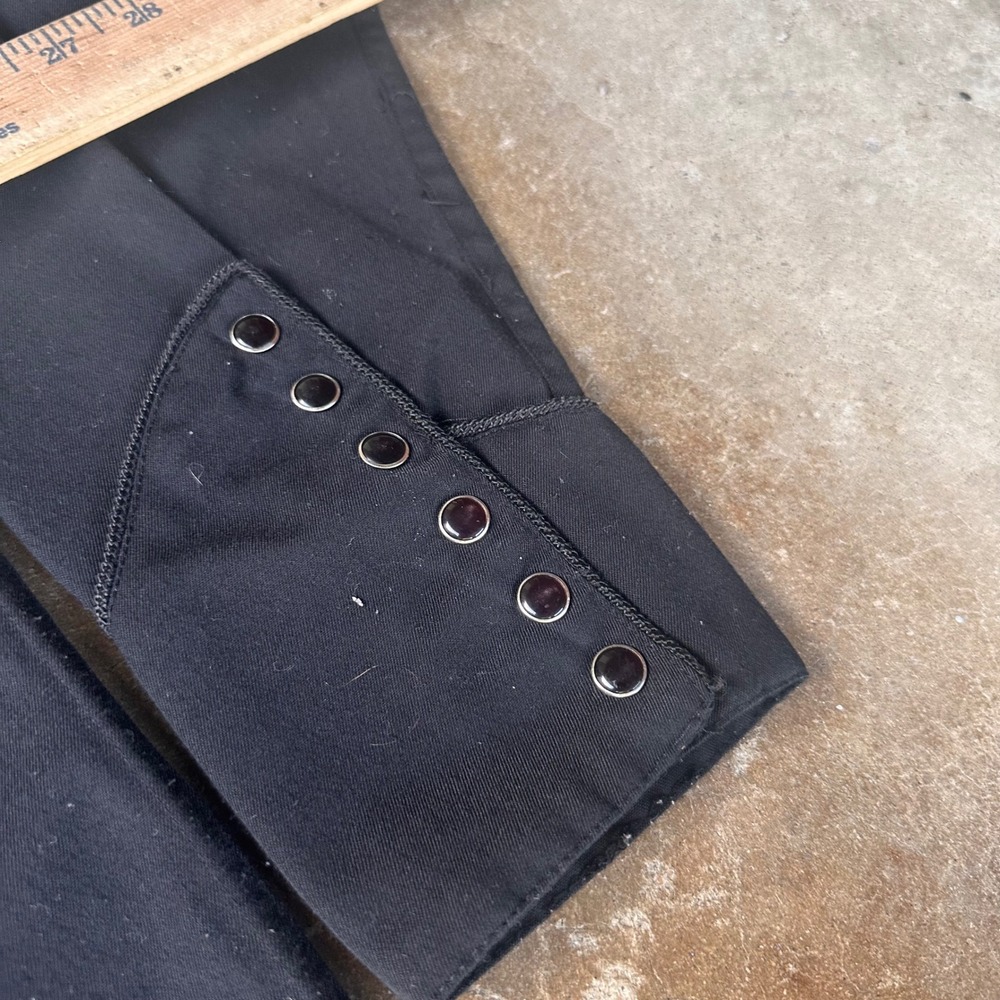 Panhandle Slim Western Shirt Mens L Black Excellent Embroidered Pearl Snap Retro - Picture 6 of 7